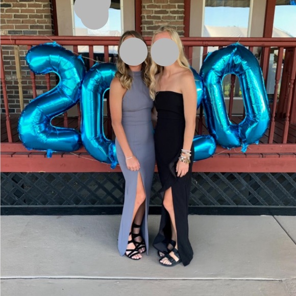 Gray Formal High Neck Dress - Picture 2 of 6